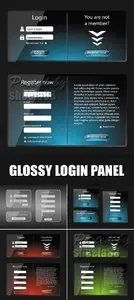 Glossy Login Panel Vector