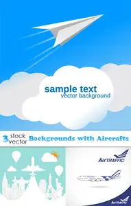 Vectors - Backgrounds with Aircrafts