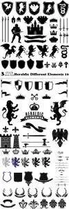 Vectors - Heraldic Different Elements 16