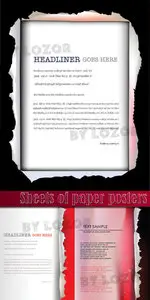 Sheets of paper posters