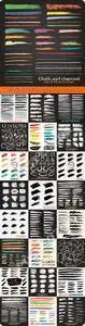 Brushes chalk and charcoal grunge design elements vector