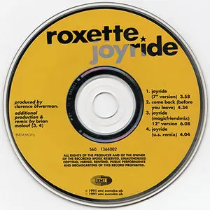 Roxette - Joyride [CD-S] (1991)