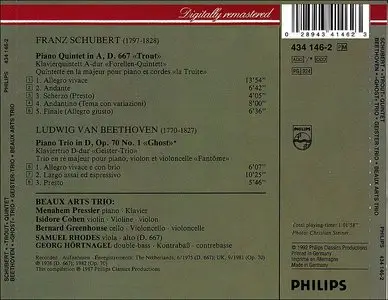 Beaux Arts Trio - Schubert - Trout Quintet, Beethoven - Ghost Trio (1992)