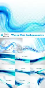 Vectors - Waves Blue Backgrounds 6