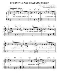It's In The Way That You Use It - Elmore James, Eric Clapton (Easy Piano)