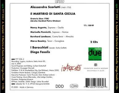 Diego Fasolis, I Barocchisti - Alessandro Scarlatti: Il Martirio di Santa Cecilia (2008)