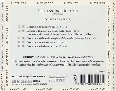 Fabio Biondi, Europa Galante - Pietro Antonio Locatelli: Concerti Grossi (1995)