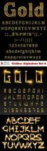 Vectors - Golden Alphabets Set 8