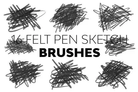 Felt Pen Sketch Brushes for Photoshop