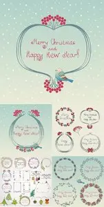 Vector Set - Merry Christmas Frames and Elements