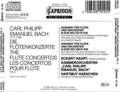 Eckart Haupt, Hartmut Haenchen - C.P.E. Bach: Flute Concertos, Vol. 2 (1986) {Capriccio}