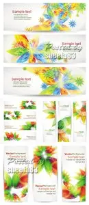 Spring Leaves Banners Vector