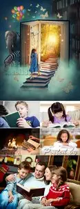 Stock Photo - Reading the Book