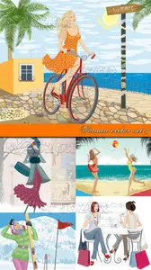 Woman vector set 4