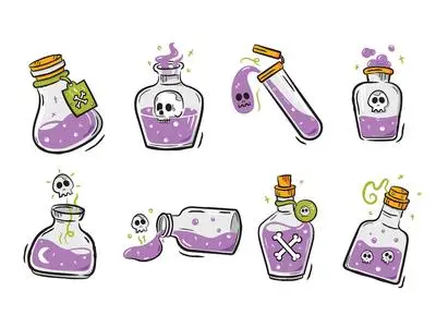 Magic Potion Spell Jar Poison Bottles 530154924