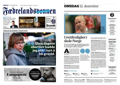 Fædrelandsvennen – 12. desember 2018