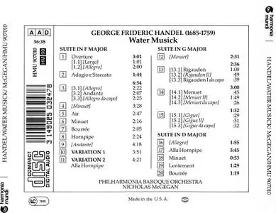 Nicholas McGegan, Philharmonia Baroque Orchestra - George Frideric Handel: Water Musick (1988)