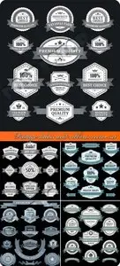 Vintage labels and ribbons vector set