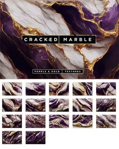 Purple & Gold Marble Textures Pack YF4U45E