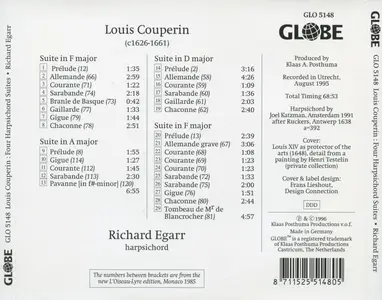 Richard Egarr - Louis Couperin: Four Harpsichord suites for the Sun King (1996)