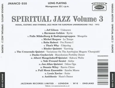 Various Artists - Spiritual Jazz, Vol 3: Modal, Esoteric and Ethereal Jazz from The European Underground (1963-1972) (2012)