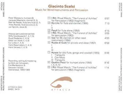Attacca Percussion Ensemble - Giacinto Scelsi: Music For Wind Instruments And Percussion (1994)
