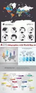 Vectors - Infographics with World Map 18