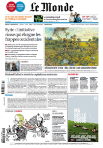  LE MONDE et supplements du mercredi 11 septembre 2013