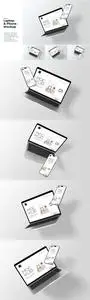 Falling Laptop And Phone Mockup UBWNJDF