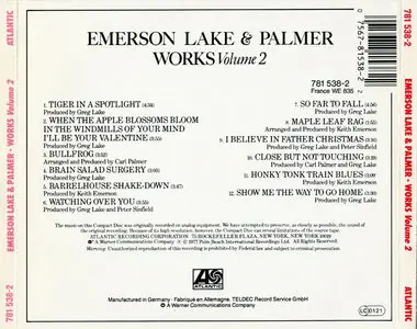Emerson, Lake & Palmer  - Works Volume 2 (1977) [1990, Atlantic 781 538-2]