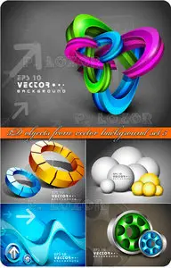 3D objects from vector background set 5