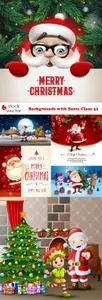 Vectors - Backgrounds with Santa Claus 32