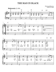 The Man In Black - Albert E. Brumley, Johnny Cash (Easy Piano)
