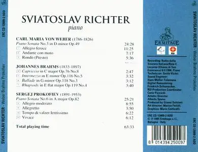 Sviatoslav Richter - Weber, Brahms, Prokofiev (1991)