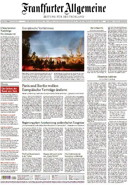 Frankfurter Allgemeine Zeitung mit RMZ vom 19. Oktober 2010