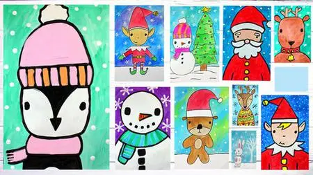 Beginners Drawing & Painting Christmas & Winter Art Projects