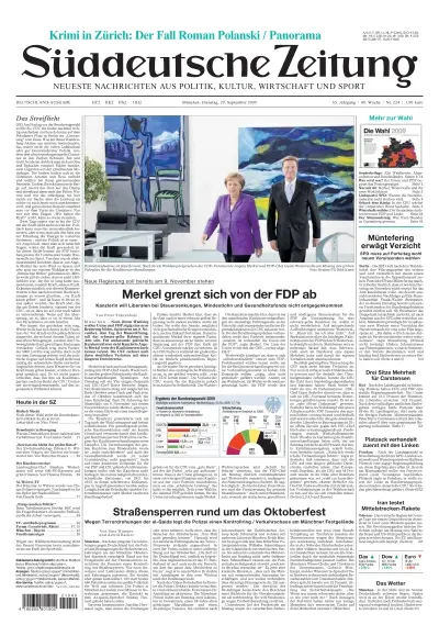 Sueddeutsche Zeitung vom 29.09.2009