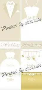 Gentle Wedding Invitations Vector
