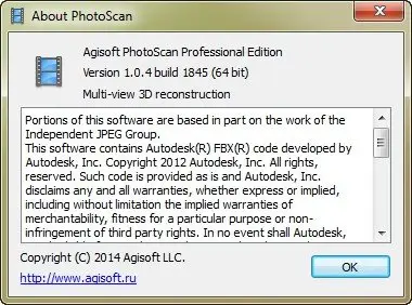 Agisoft PhotoScan Professional 1.0.4 Build 1845 (x86/x64)