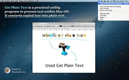 Get Plain Text v1.3 Multilingual Retail Mac OS X