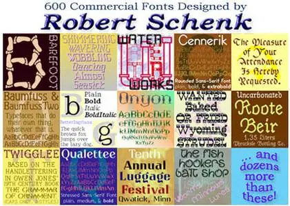 600 Commercial Fonts by Robert Schenk (Ingrimayne) 