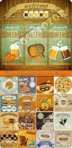 Food vintage promotional card vector