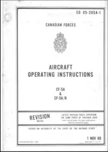 Northrop CF-5A Freedom Fighter Aircraft Operating Instructions