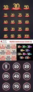 Vectors - Stylish Anniversary Labels 15