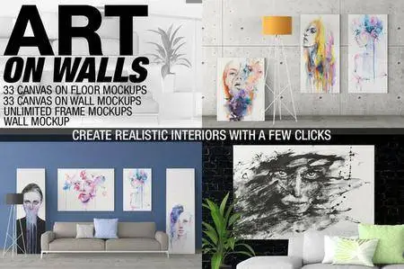 CreativeMarket - Canvas Mockups - Frames Mockups v 4