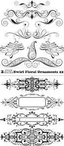 Vectors - Swirl Floral Ornaments 22