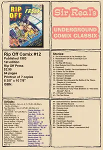 Rip Off Comix 012 1983 1st Edition Sir Real