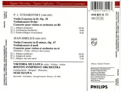 Viktoria Mullova - Tchaikovsky, Sibelius: Violin Concertos (1986)