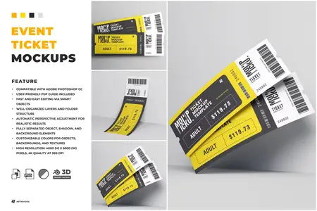 EE - Event Ticket Mockup Sets FK8Y395