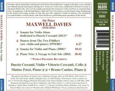 Duccio Ceccanti - Maxwell Davies: Works For Violin (2017)